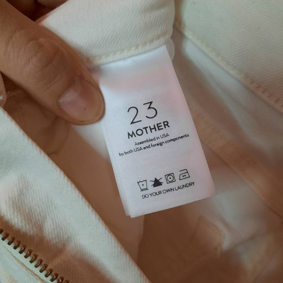 Mother Womens Dazzler Cropped 23 Jeans White Red Stretch Mid Rise Pockets Denim - Picture 9 of 12